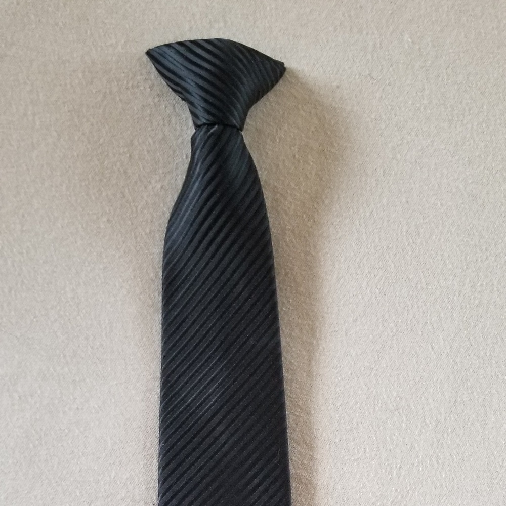 Boys 16 inch Clip-on Tie Black